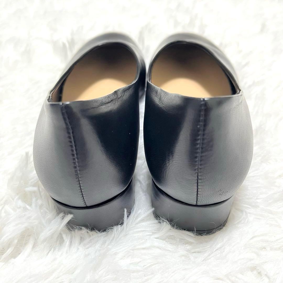 美品 ファビオルスコーニ スクエア Vカット パンプス 黒 ビジネス フォーマル