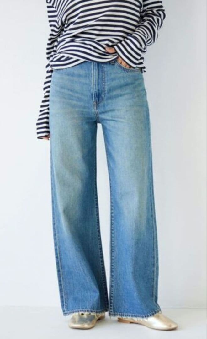 【ミルク様】Ungrid Ｌevi's別注RIBCAGE ＷIDE LEGデニム