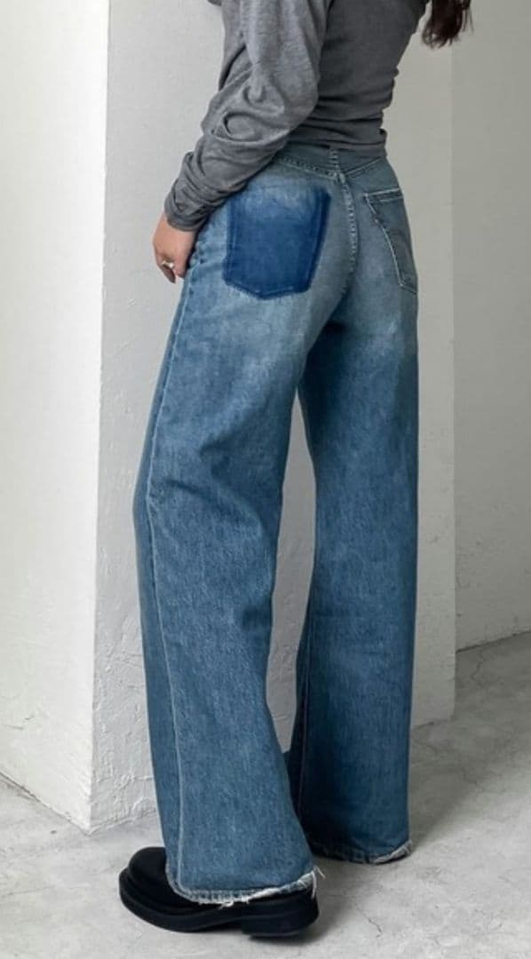【ミルク様】Ungrid Ｌevi's別注RIBCAGE ＷIDE LEGデニム