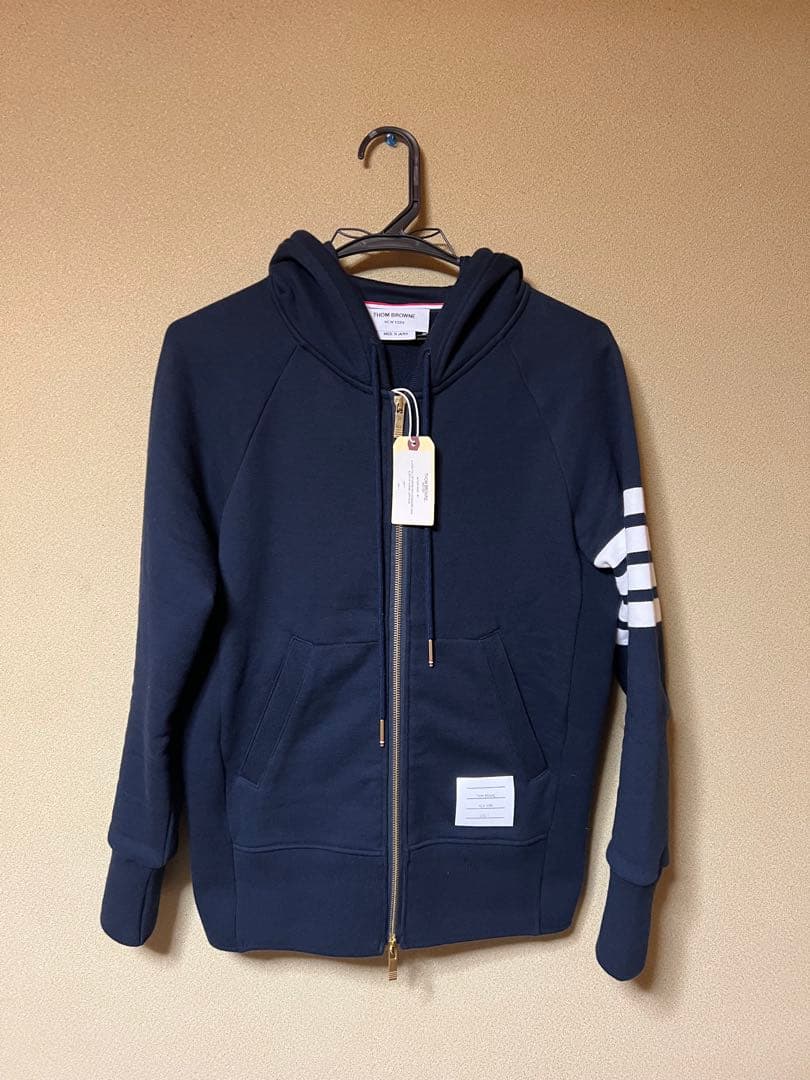 【超美品】THOM BROWNE ネイビー パーカー　サイズ1