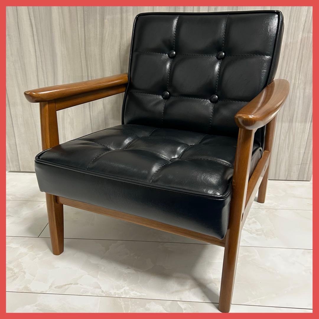 カリモク60 Kチェア ミニ ブラック ミニサイズの1Pソファ