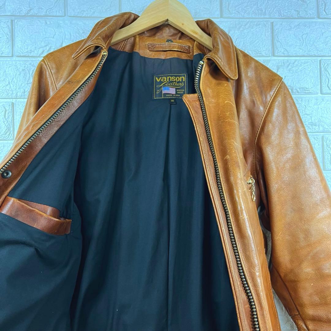 VANSON エンフィールド バンソン ENF 茶 36 シングルライダース