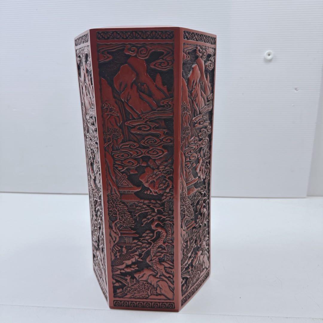 k2121 仙台堆朱　花瓶 フラワーベース　花入