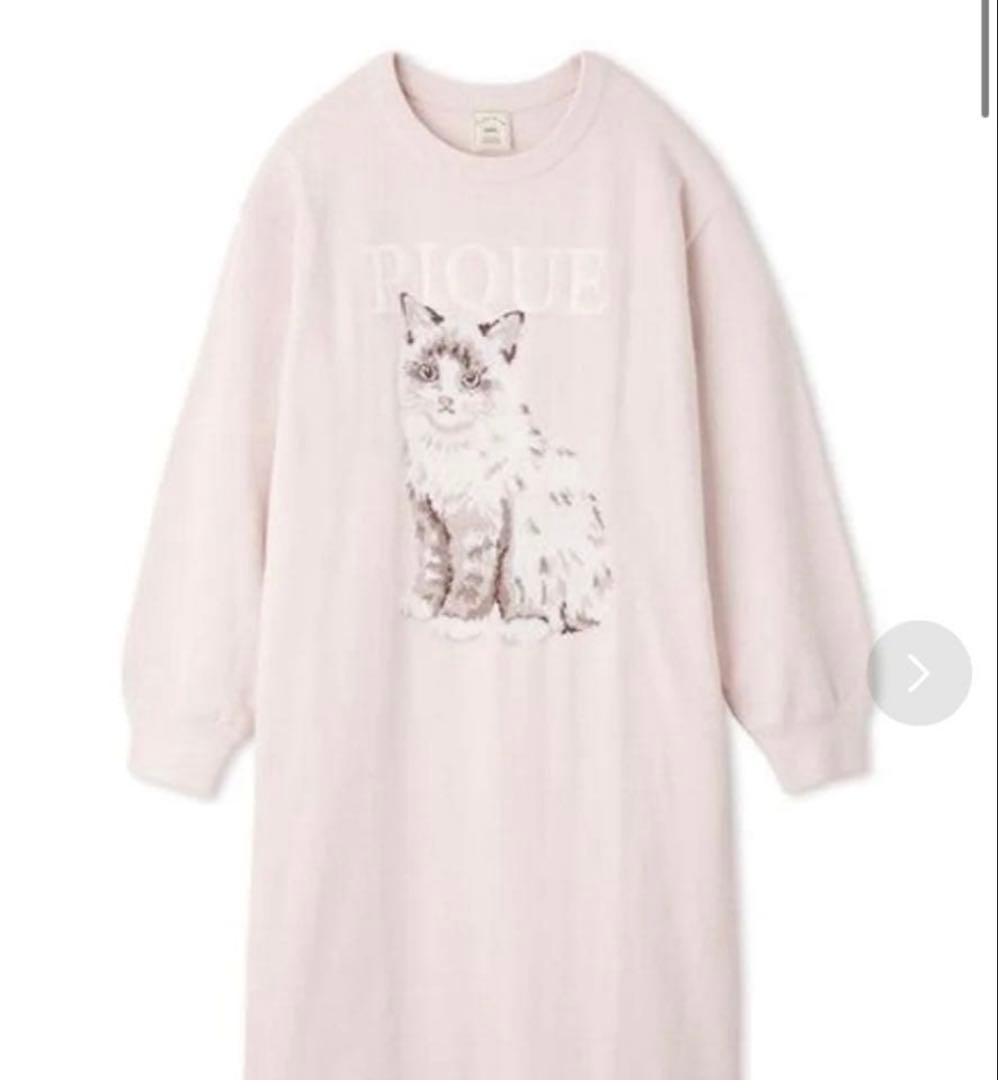 ジェラピケ　CAT キャット　ジャガードワンピース　　ピンク　新品未使用タグ付き