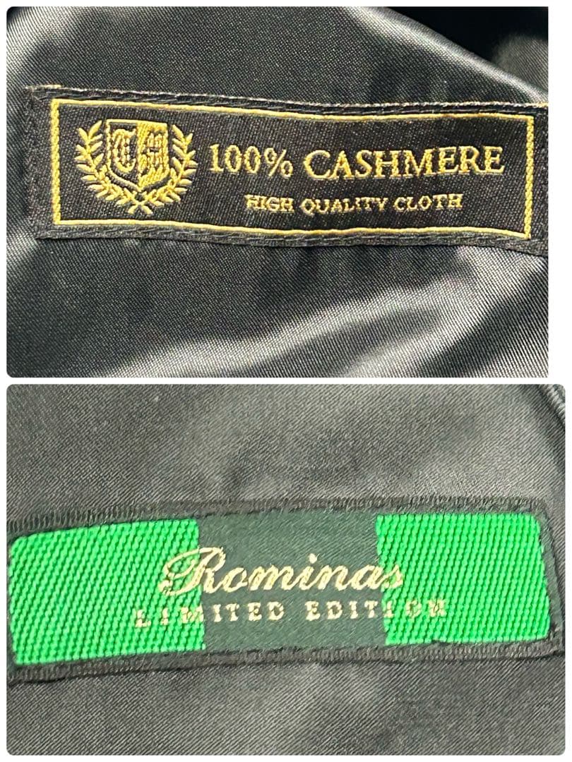 極美品 カシミヤ100% ステンカラーコート バルマカーン 黒 大きいサイズ L