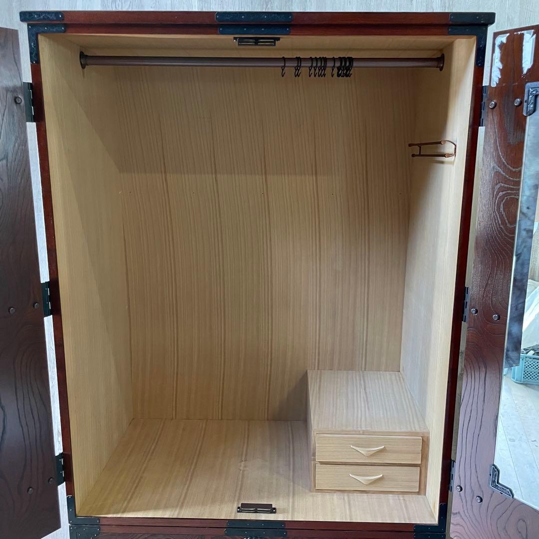 駿河民芸 駿河民藝 ワードローブ 欅材 時代箪笥 昭和レトロ 和製アンティーク