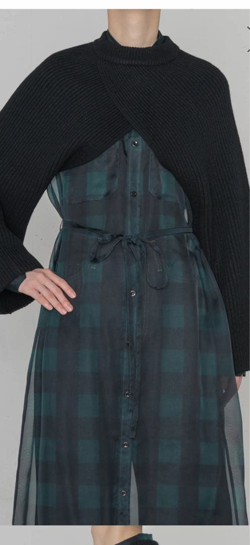2025aw【HYKE(ハイク)】 RIBBED KNIT WOOL SHRUG