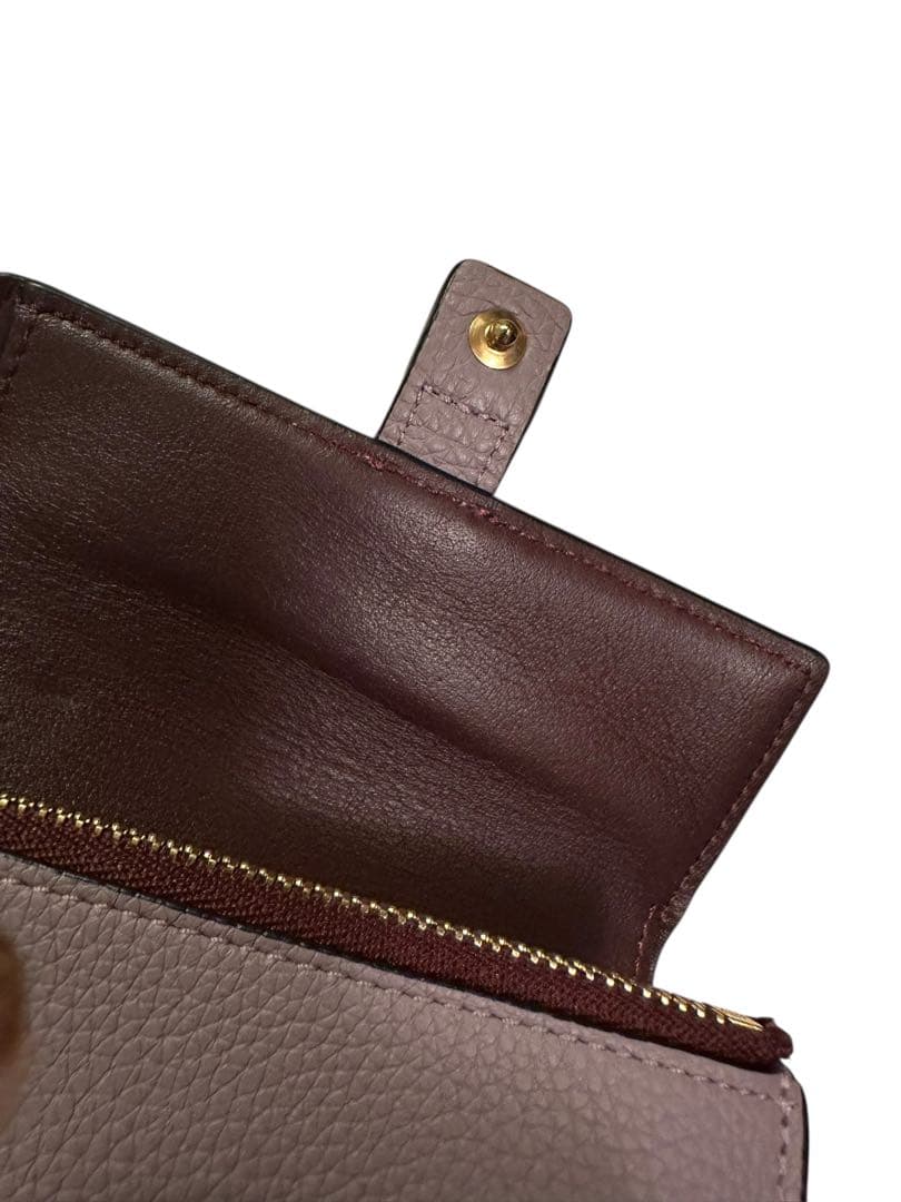 黒*め様 LOEWE　ロエベ　三つ折り財布　パープル
