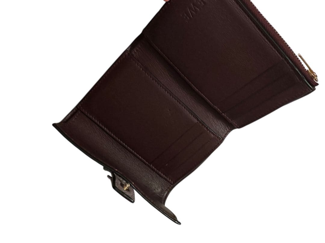黒*め様 LOEWE　ロエベ　三つ折り財布　パープル