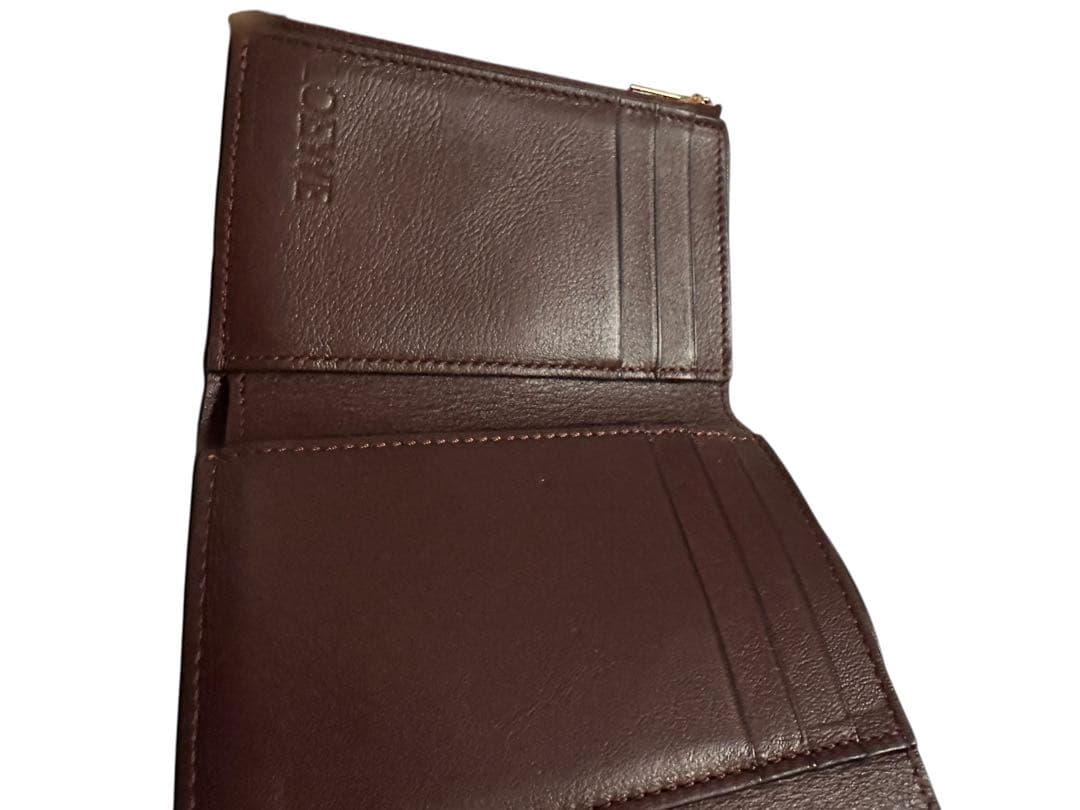 黒*め様 LOEWE　ロエベ　三つ折り財布　パープル