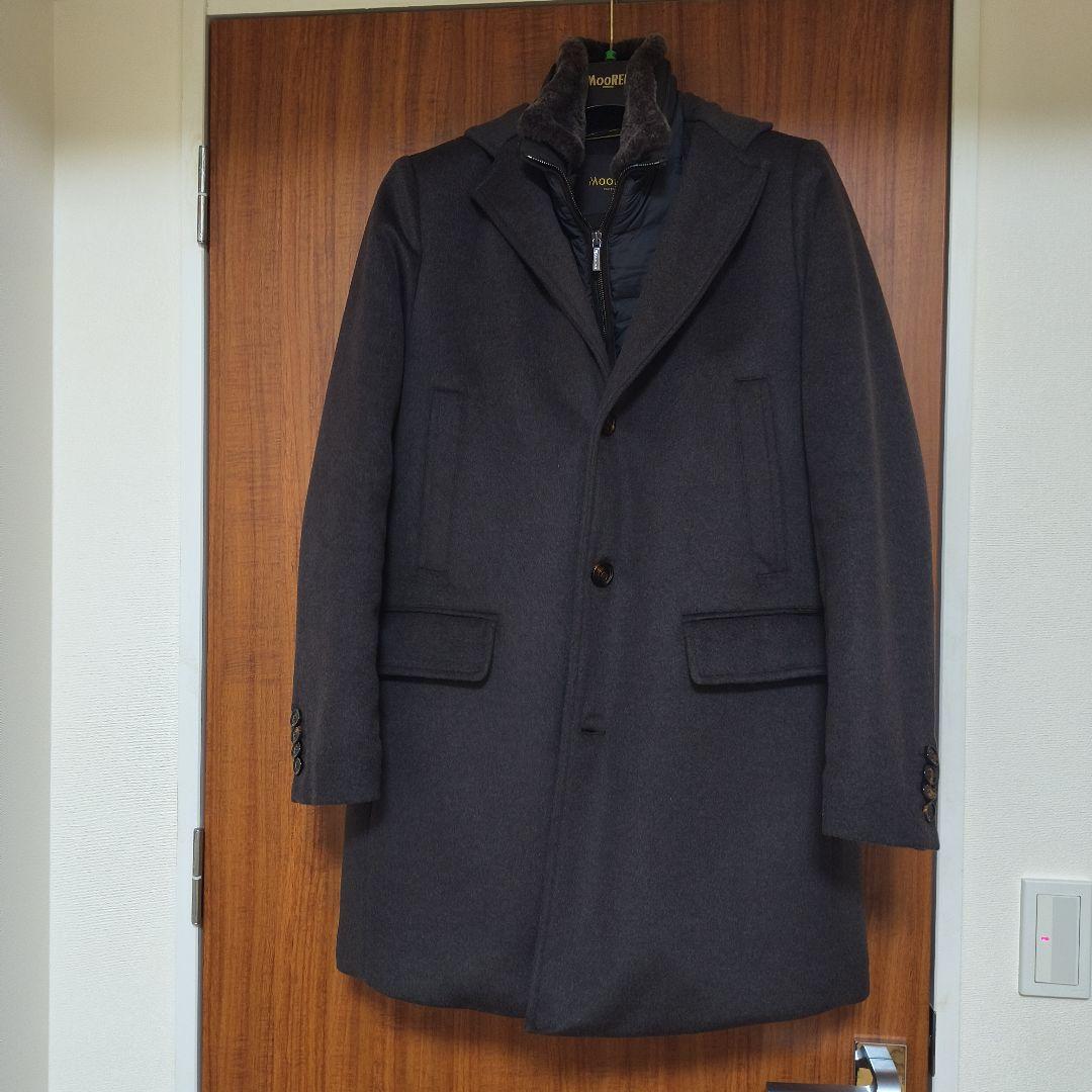 【早い者勝ち】MOORER ダークブラウン カシミヤ混ダウンコート