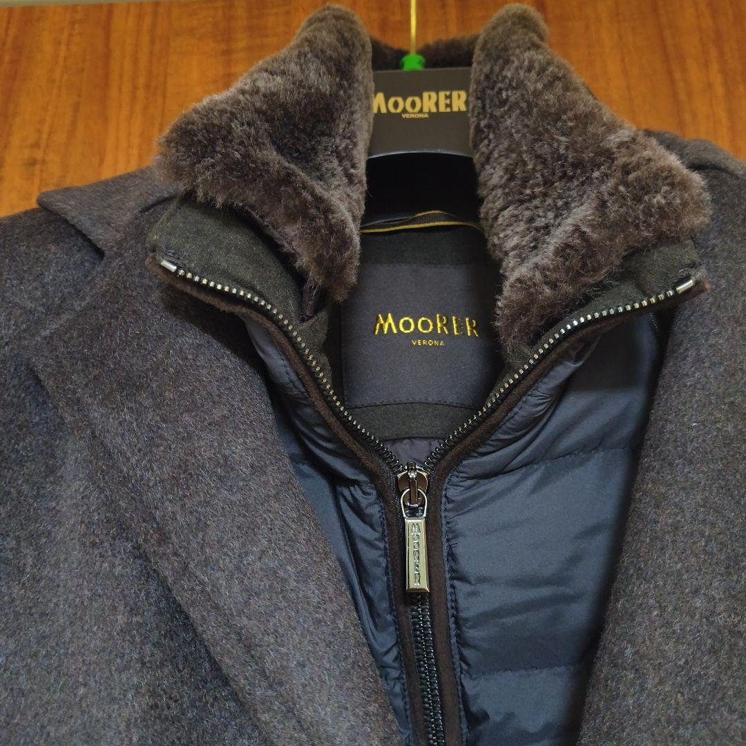 【早い者勝ち】MOORER ダークブラウン カシミヤ混ダウンコート