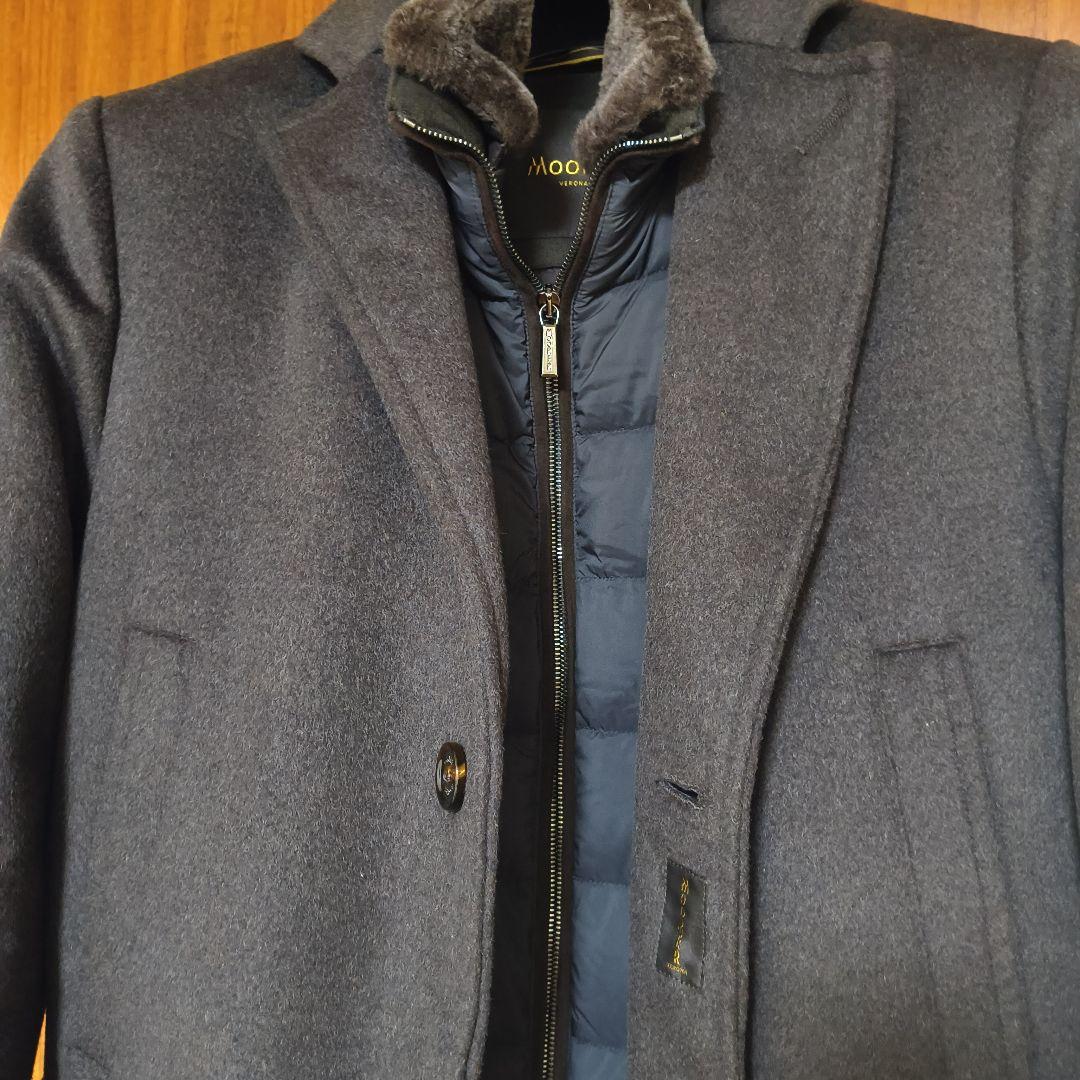 【早い者勝ち】MOORER ダークブラウン カシミヤ混ダウンコート