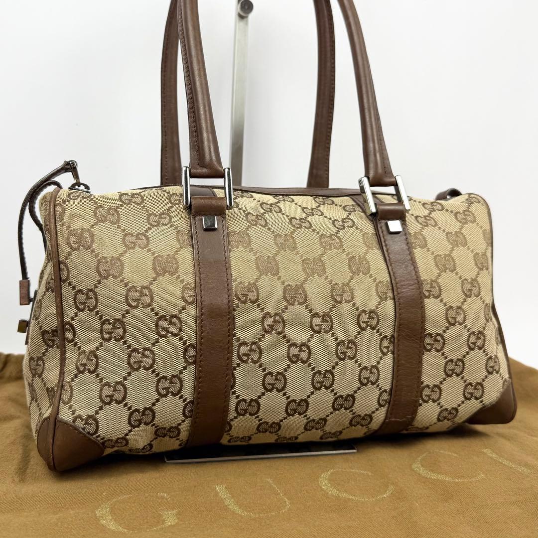 GUCCI グッチ GGキャンバス ミニボストンバッグ 肩掛け ベージュ 保存袋