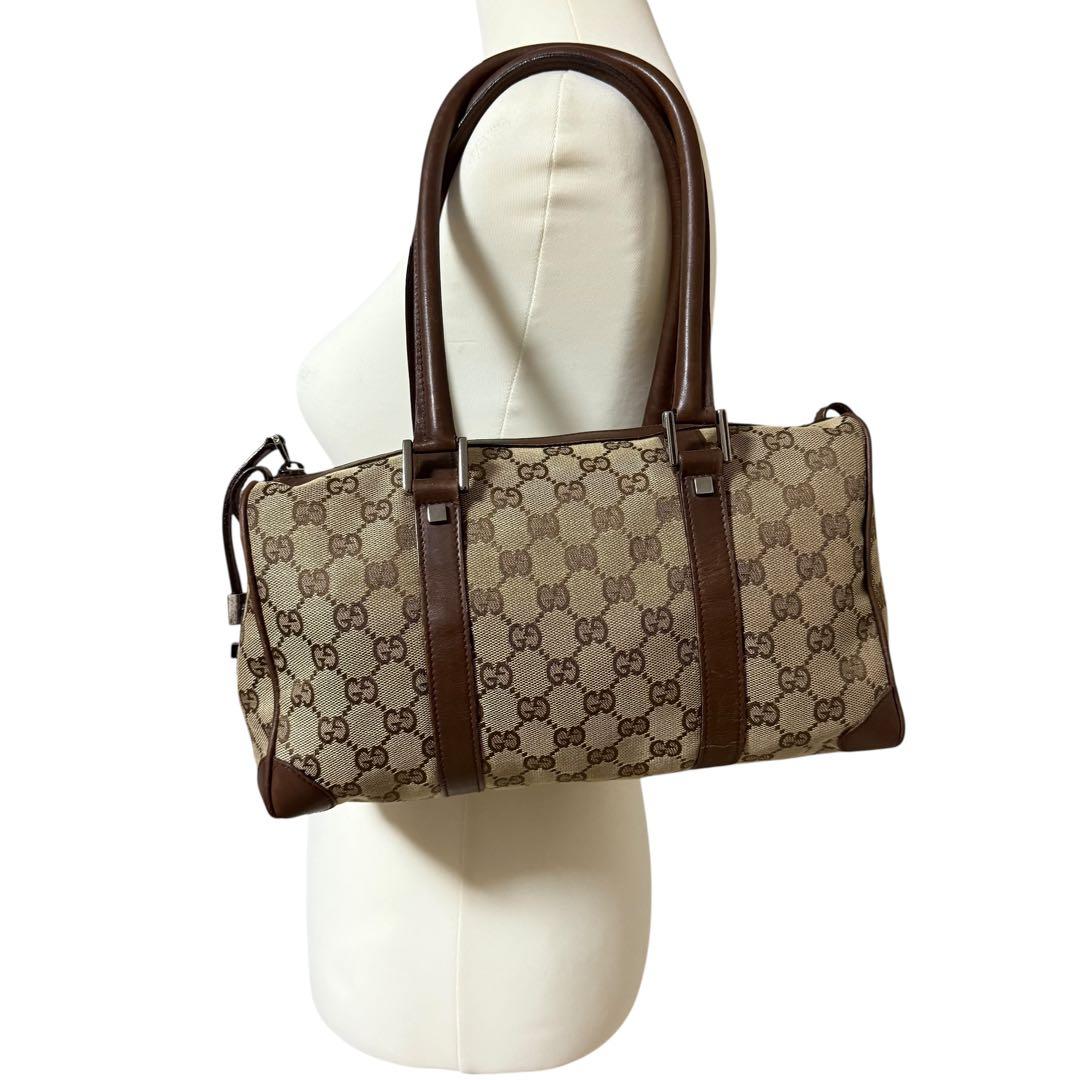 GUCCI グッチ GGキャンバス ミニボストンバッグ 肩掛け ベージュ 保存袋