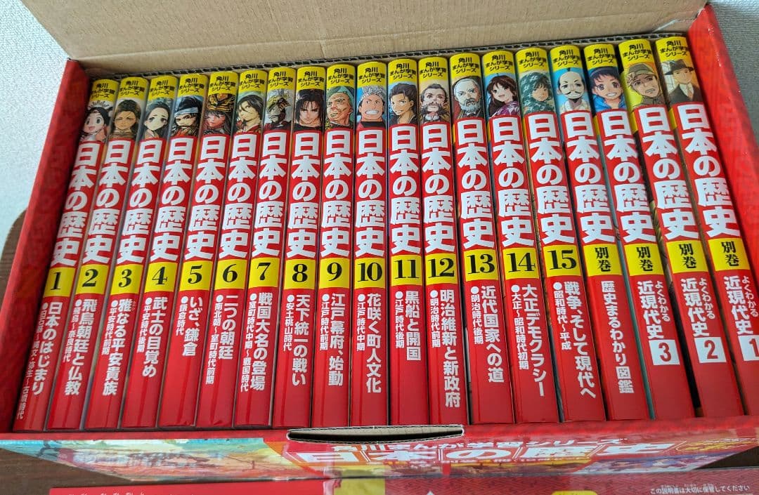 【中身美品•箱入・付録すごろく付】角川マンガシリーズ『日本の歴史』19冊セット