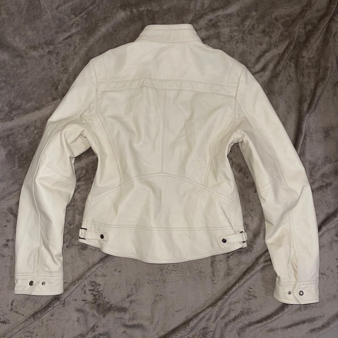 ジャケット・アウター 00s y2k archive zip riders jacket white
