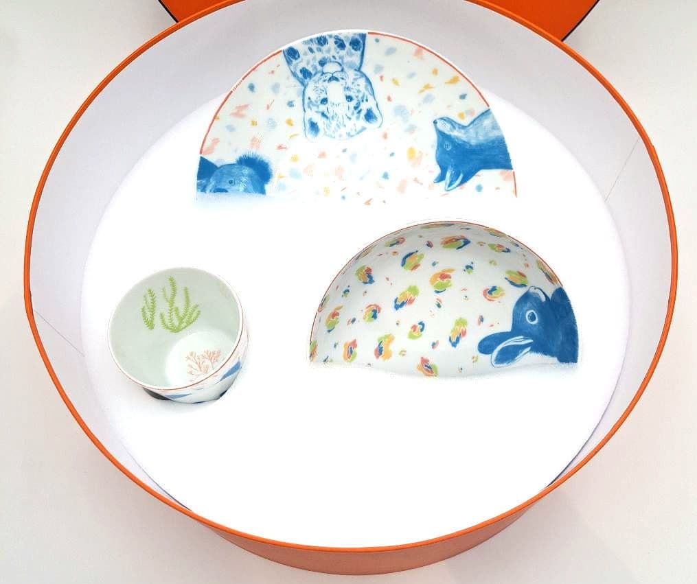 HERMES アニマル パスパス 食器３点セット プレート マグ タンブラー