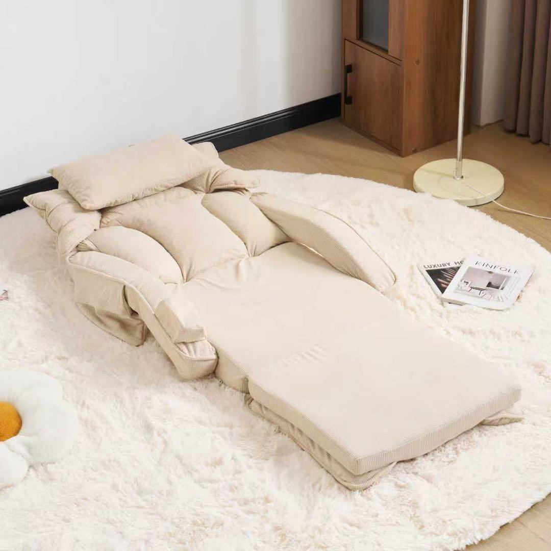 【新品】42段調整2WAY折りたたみソファベッド 収納付き