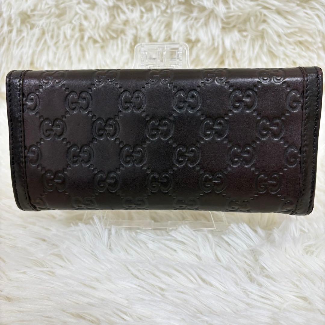 美品✨ GUCCI グッチ インターロッキング シマ 二つ折り財布 長財布