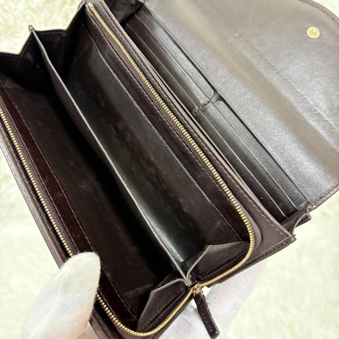 美品✨ GUCCI グッチ インターロッキング シマ 二つ折り財布 長財布