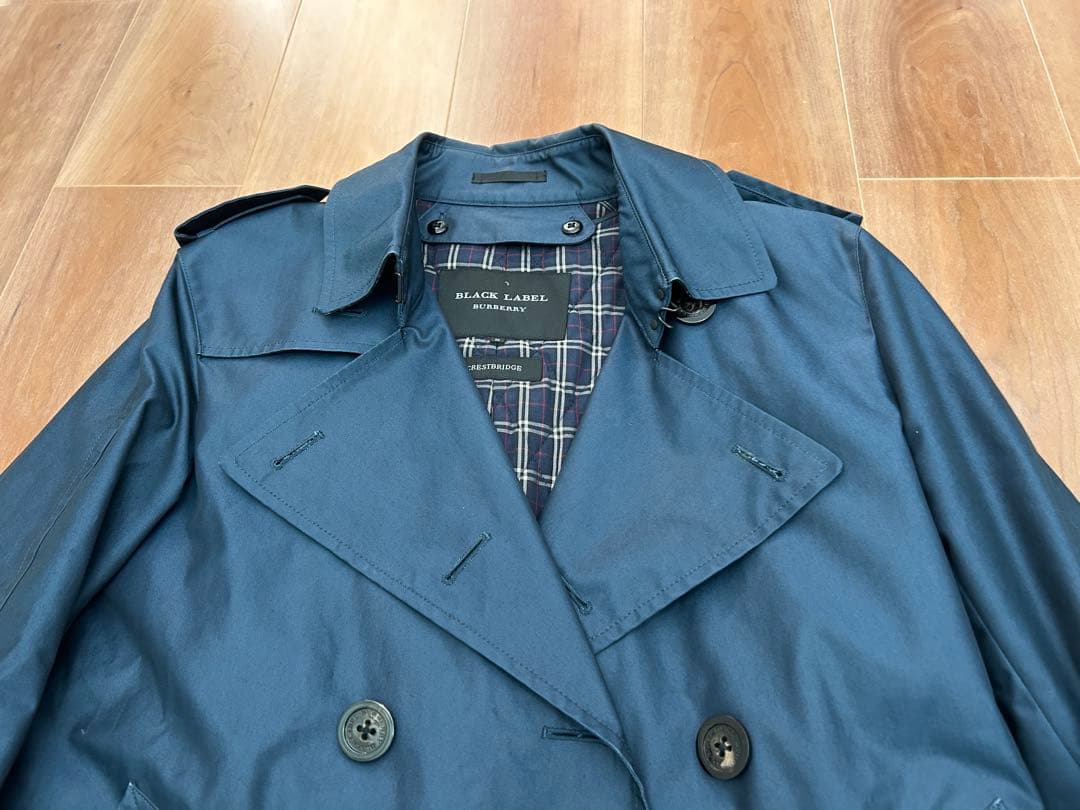 【美品】Burberryブラックレーベル トレンチコート 青