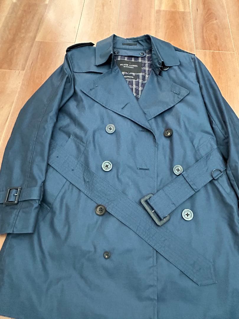 【美品】Burberryブラックレーベル トレンチコート 青