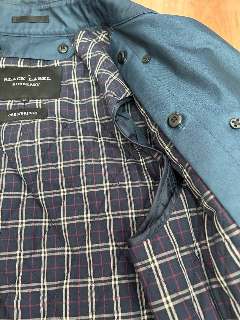 【美品】Burberryブラックレーベル トレンチコート 青