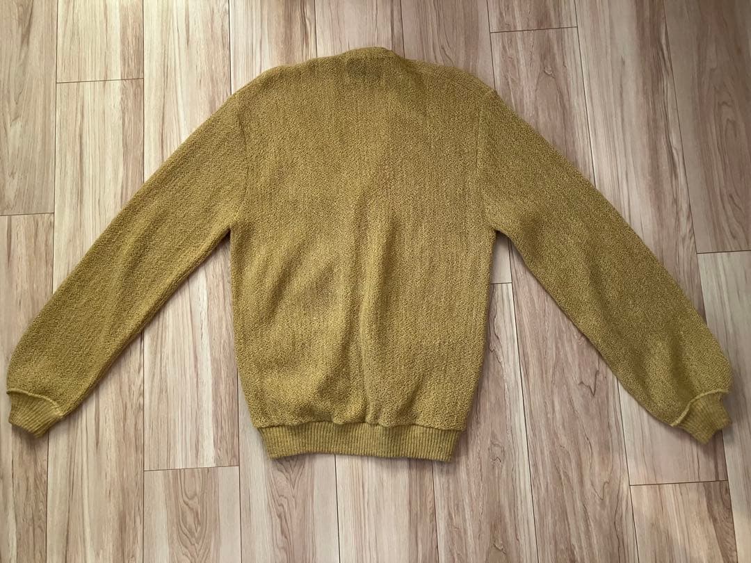 vintage アルパカ100% カーディガン　イエロー