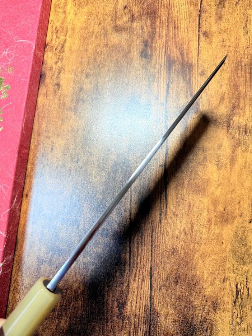 【堺刃物】　薄刃　包丁　7.5寸　青鋼　紋鍛　紫檀水牛八角柄