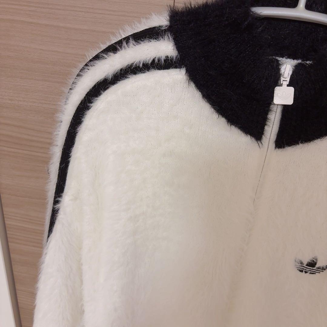 アディダス　フェイクモヘヤ クラシック トラック トップ　ジャケット　白