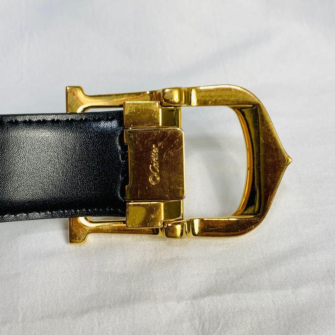 美品　カルティエ アルディロン Cアロンジェ レザー　ゴールド　黒