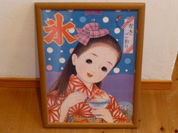 ★かき氷　夏　少女　ジグソーパズル　広告　展示　バナースタンド　タペストリ★