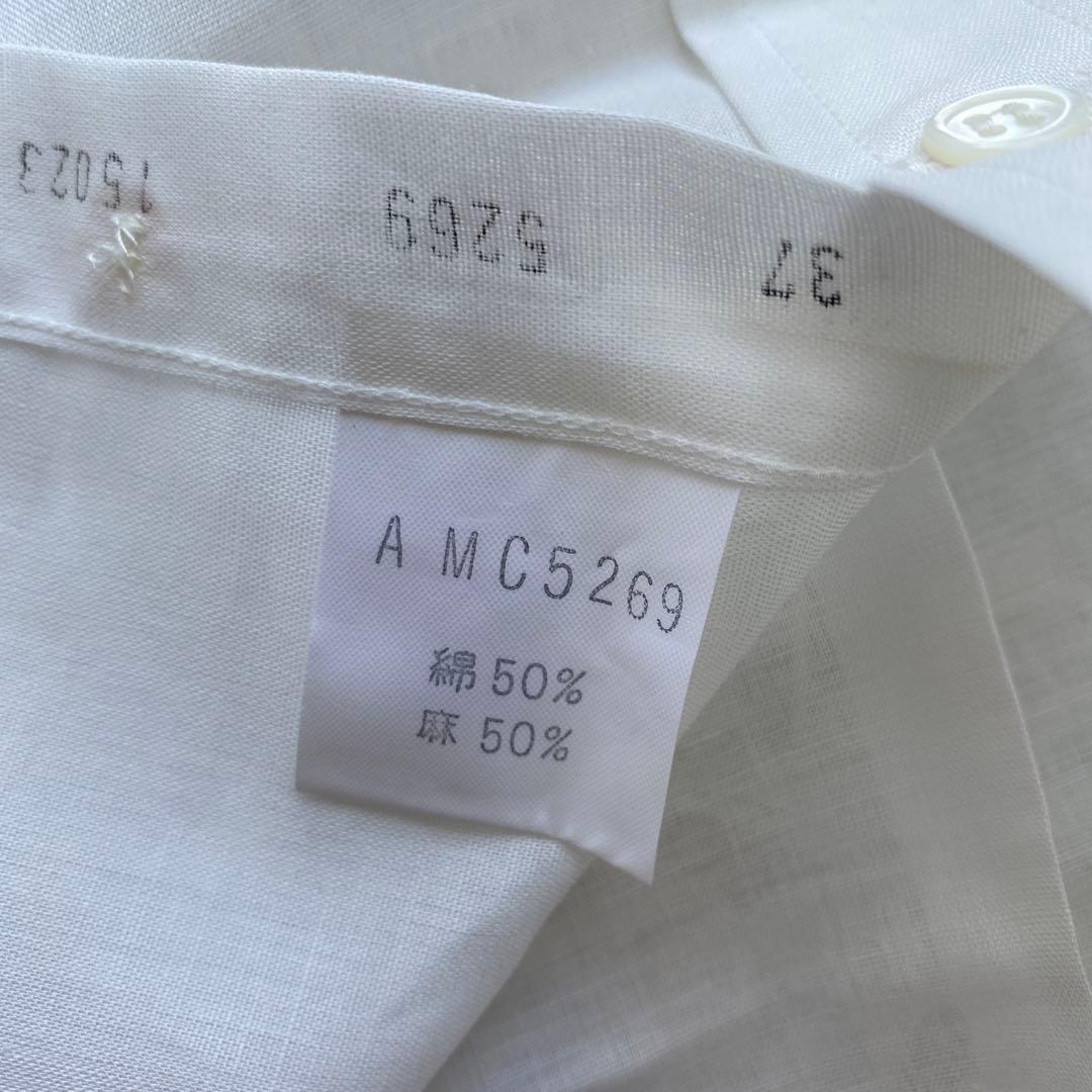 新品タグ付　Christian Dior Monsieur ブラウス　ロゴ　　麻