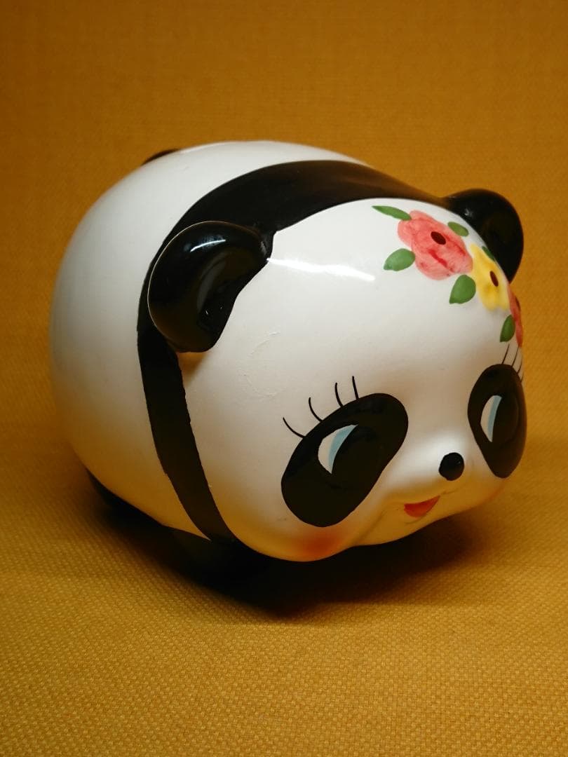 【美品】パンダ　陶器　オブジェ　置物　インテリア　工芸品　美術品　A2824