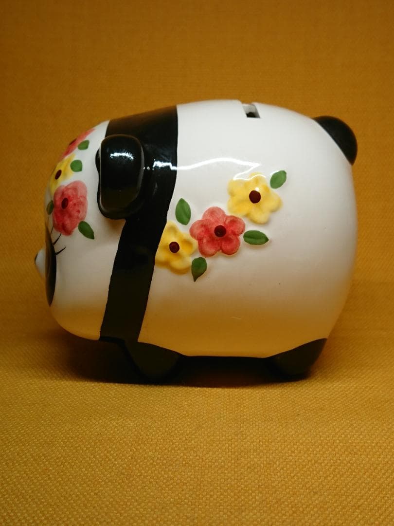 【美品】パンダ　陶器　オブジェ　置物　インテリア　工芸品　美術品　A2824