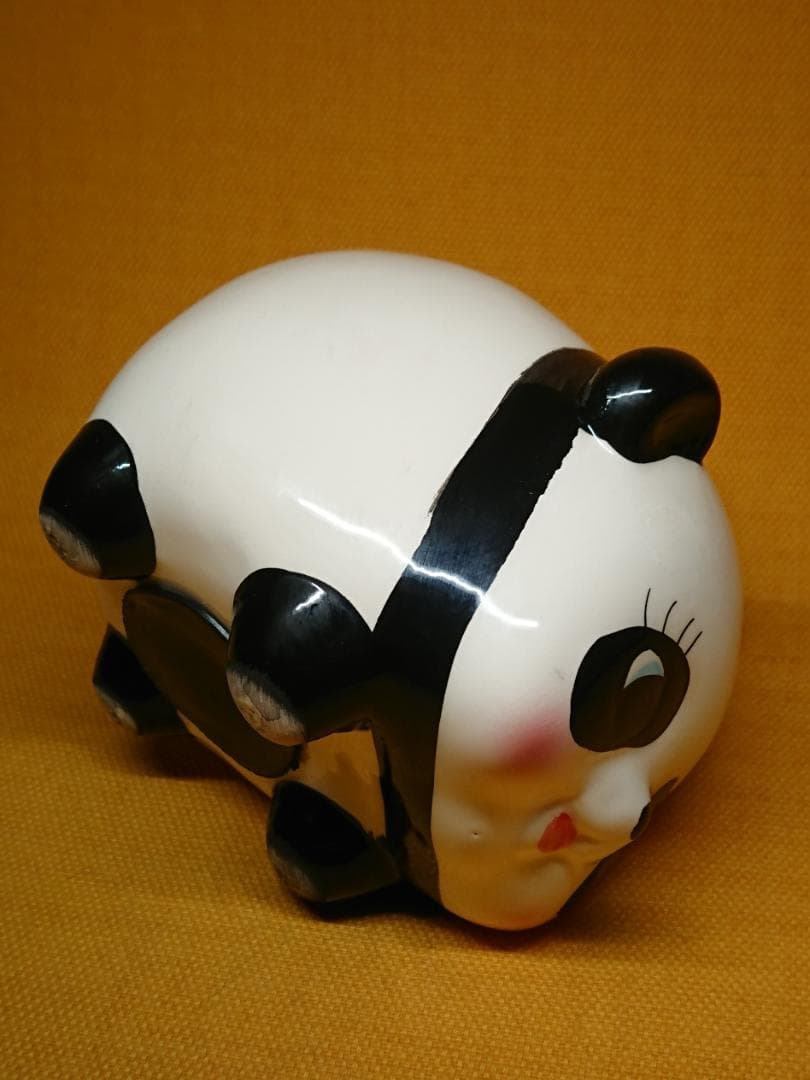【美品】パンダ　陶器　オブジェ　置物　インテリア　工芸品　美術品　A2824