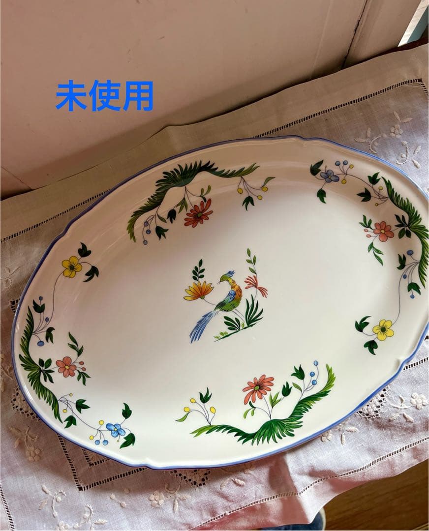 未使用　GIEN ジアン オワゾパラディ オーバルプレート