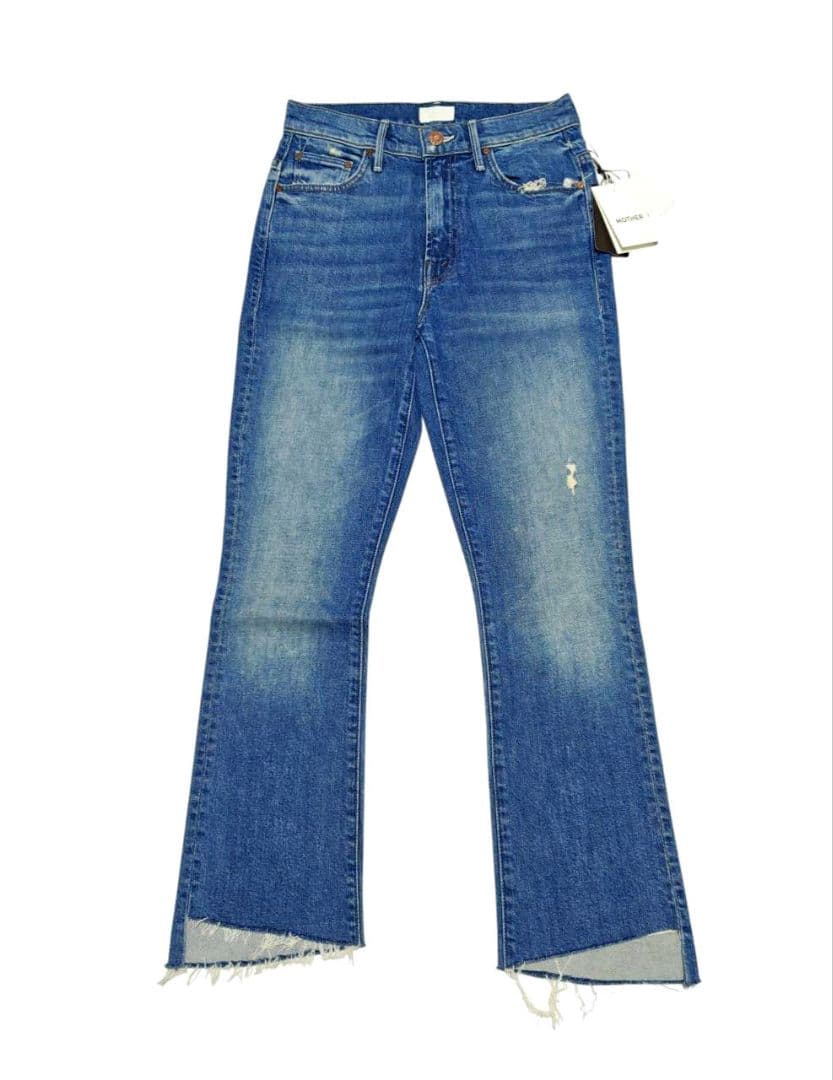 新品 MOTHER インサイダーCROP STEP フレイ 25 ブルー デニム