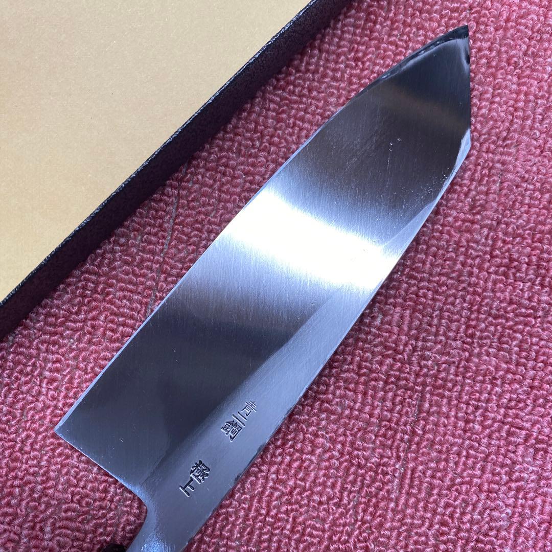 青二鋼　勘所切付型出刃包丁　180㎜ 6寸
