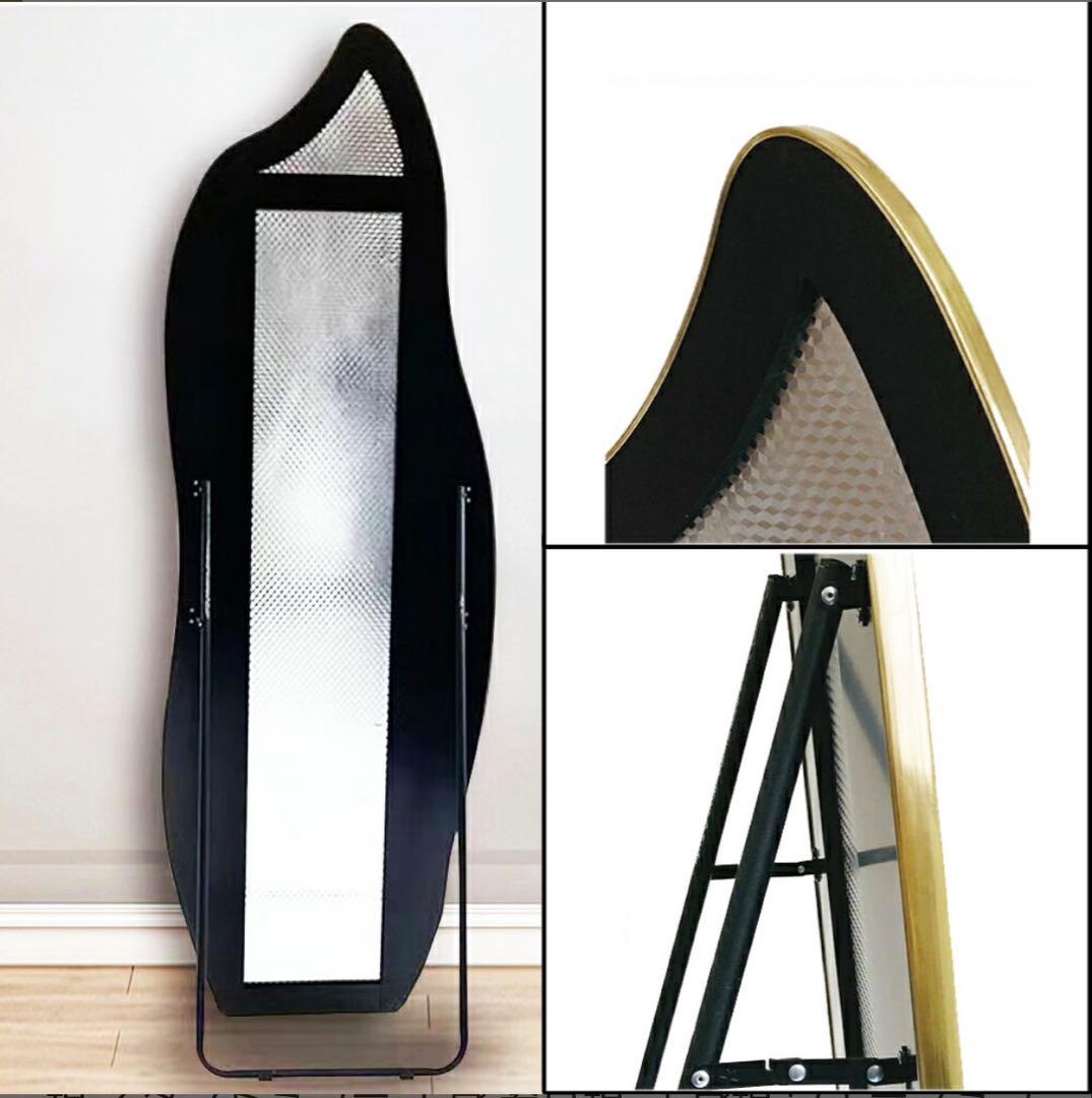 【美品】スタンドミラー 全身鏡 ウェーブミラー　180cm