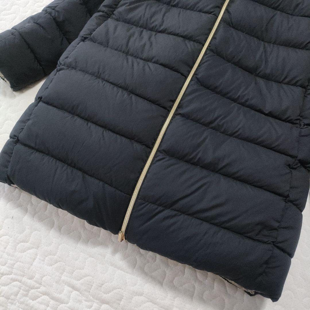 HERNO　ダウンコート　フード着脱可能　黒×グレー　42