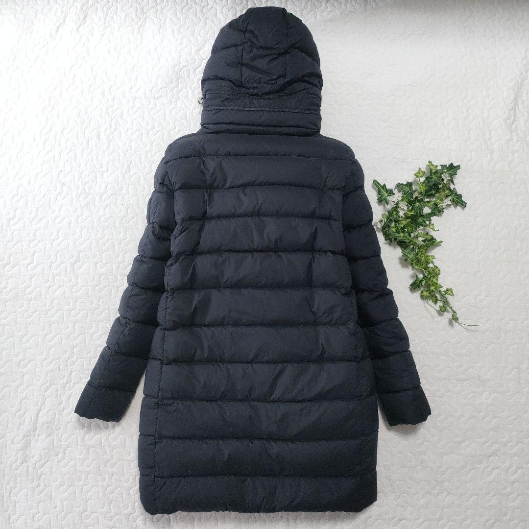 HERNO　ダウンコート　フード着脱可能　黒×グレー　42
