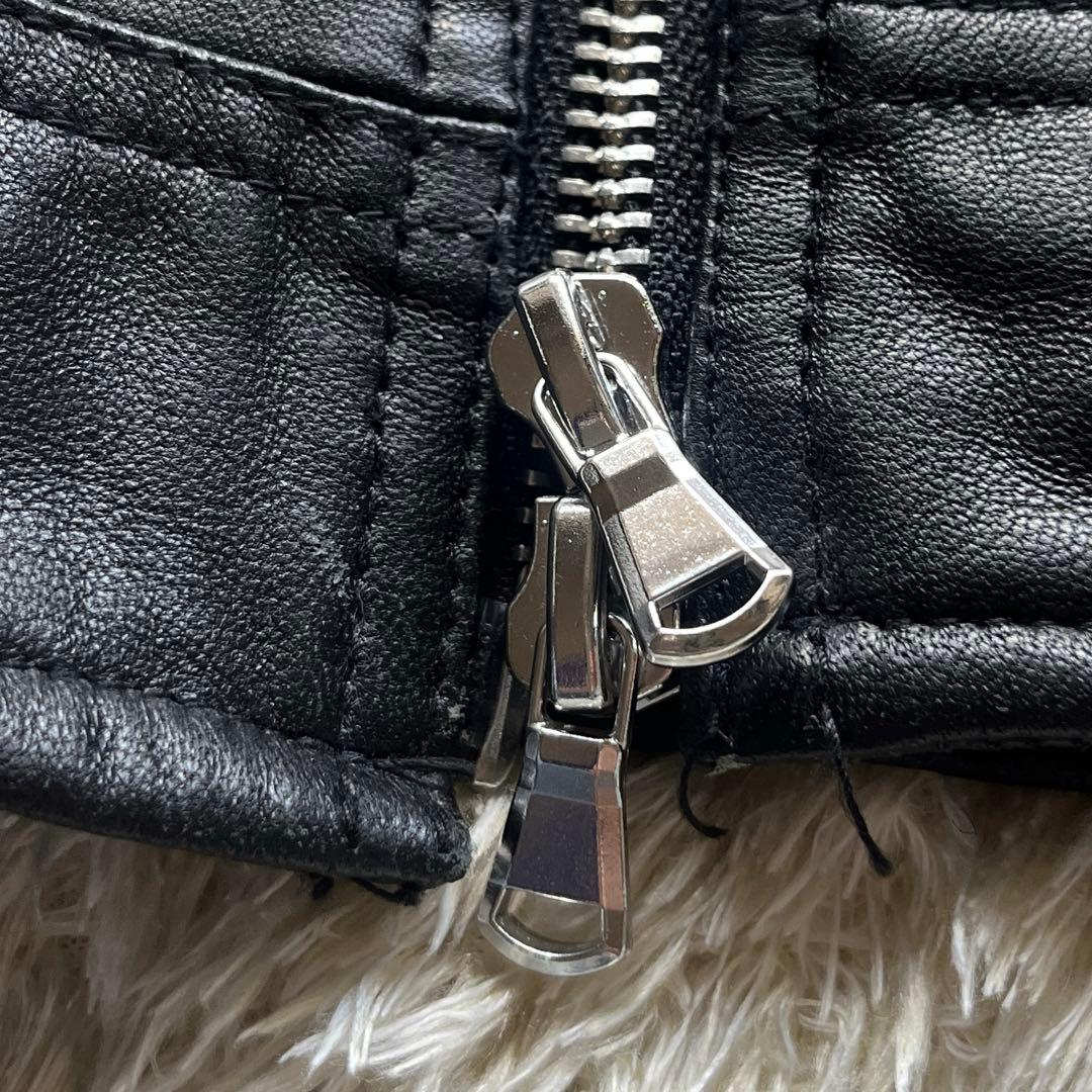 名作　ナノユニバース　Lサイズ　シングルライダース　羊革　ラム　ワンダーライト