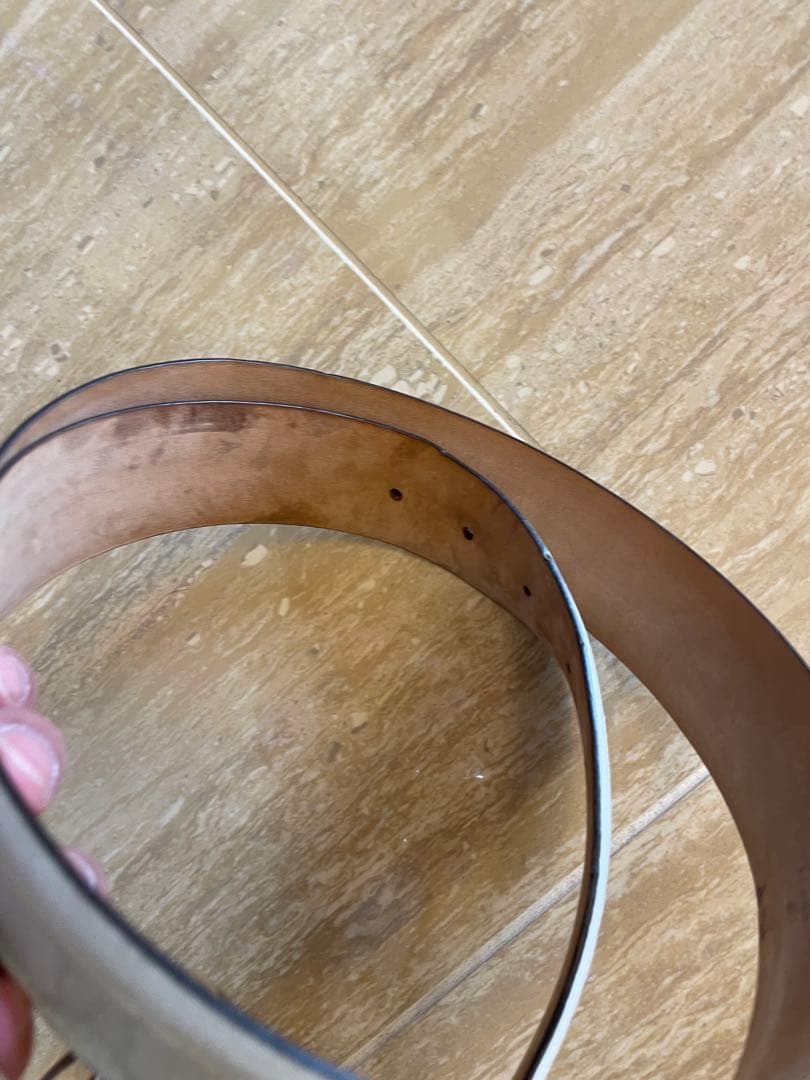 GUCCI ホワイト レザー ベルト 約95cm