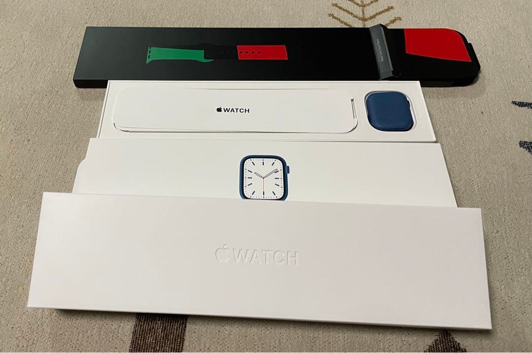 Apple Watch7 GPS ブルー　41mm スポーツベルト