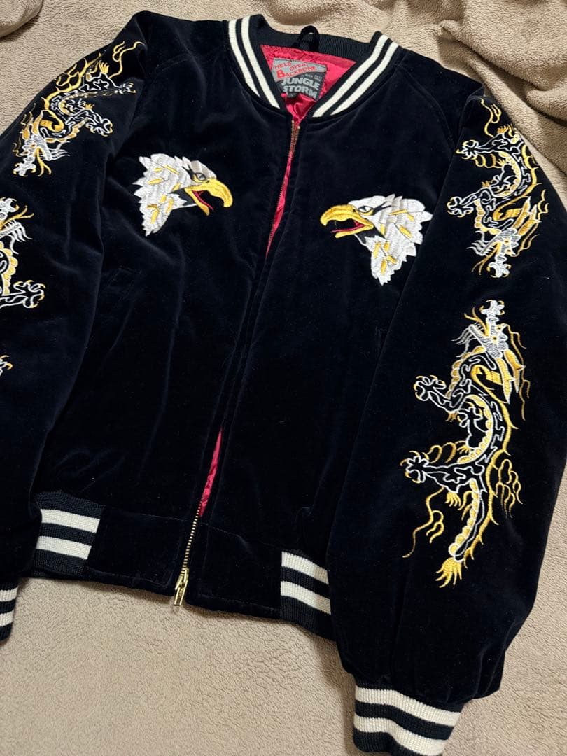 美品 別珍 横須賀 JUNGLE STORM 龍鷲 日本限定 スカジャン