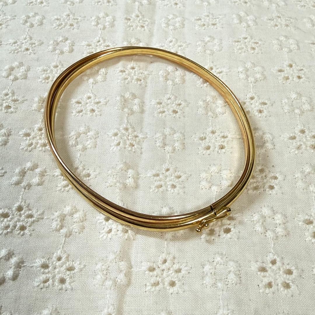 【正規品】STAR JEWELRYスタージュエリー ゴールドトーンダブルバングル