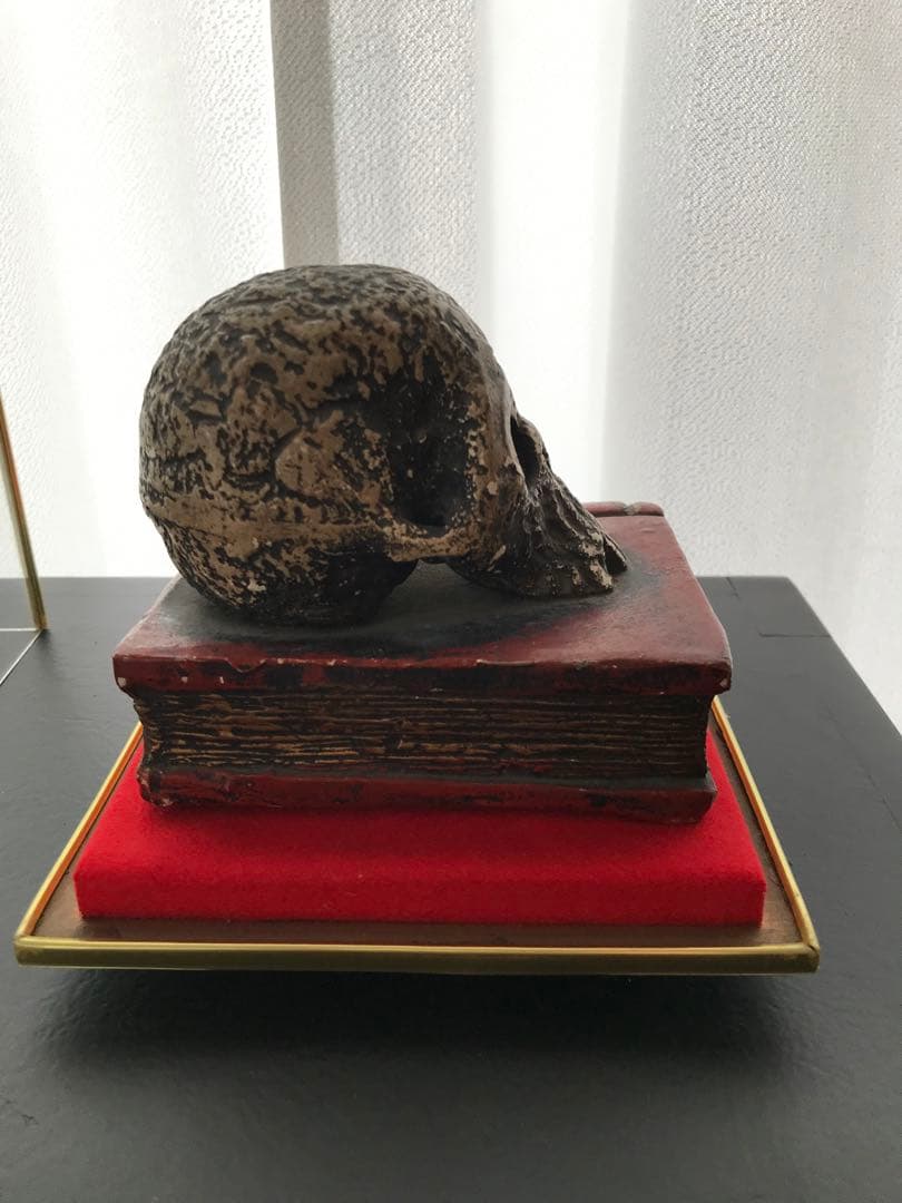 希少 京焼 野晒し髑髏 ドクロ 在銘 置物 陶器 昭和 骨董 珍品 レア