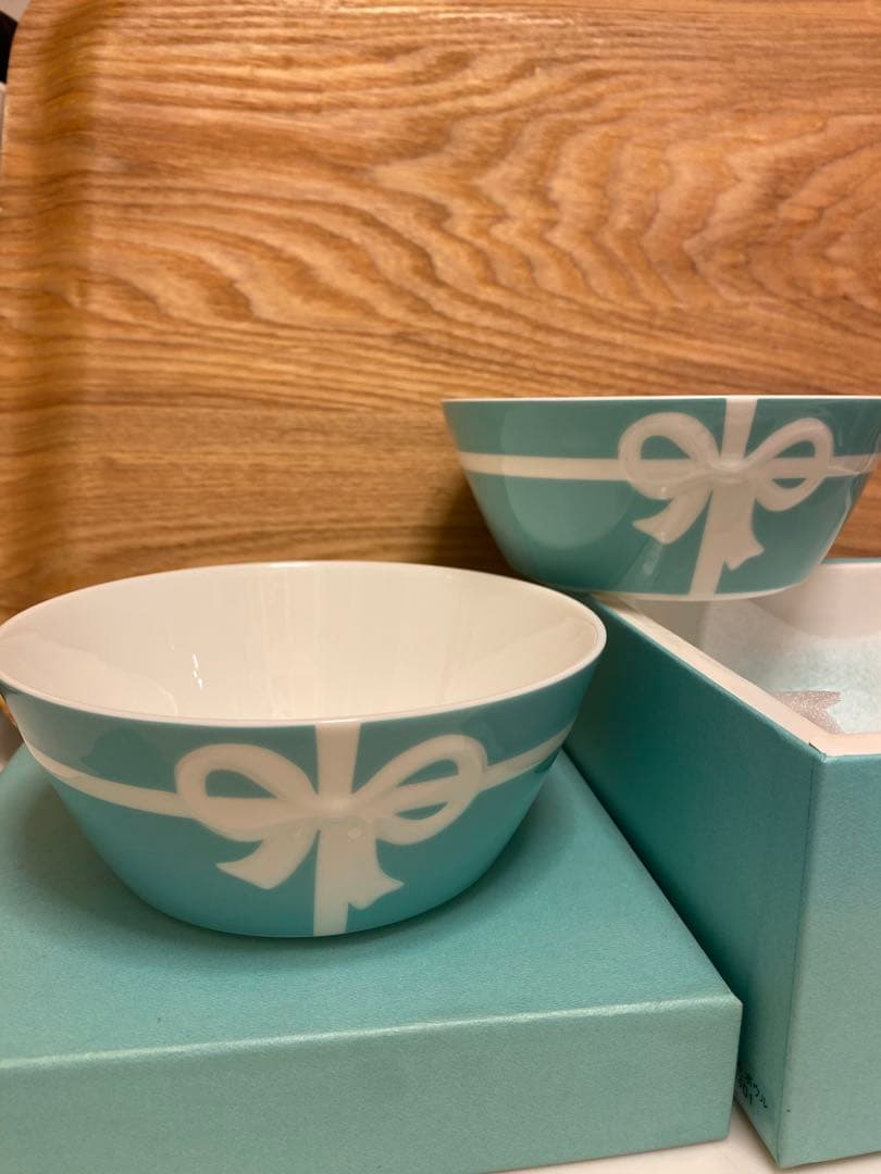 Tiffany & Co. リボンデザインボウル2個セット